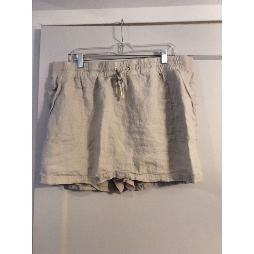 Plus size XXL Linen Tan Skort Company Ellen Tracy EUC Lined